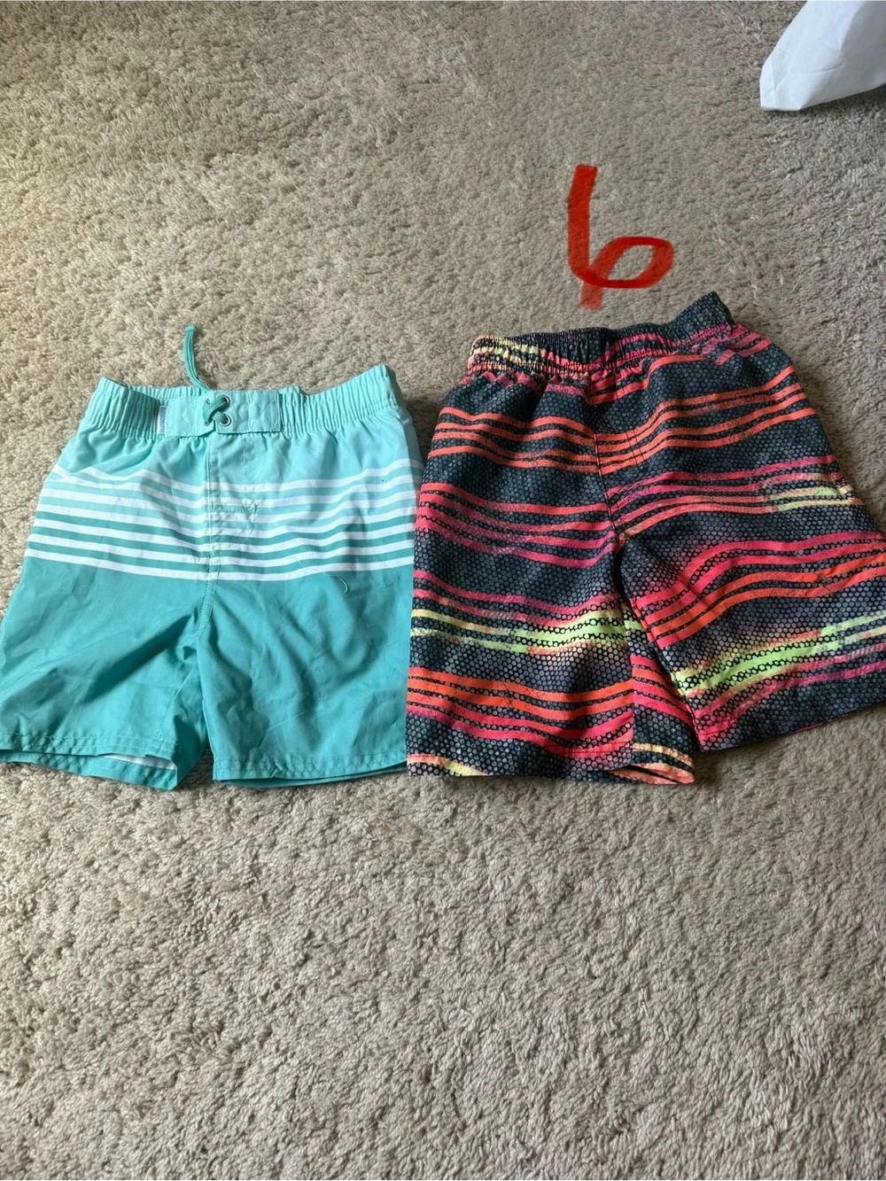 Kids Aqua Stripe Swim Shorts - Turquoise
